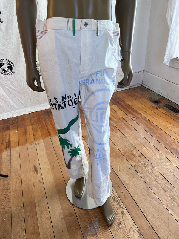 Mens Feed Sack Advertising pants 38” Hermans