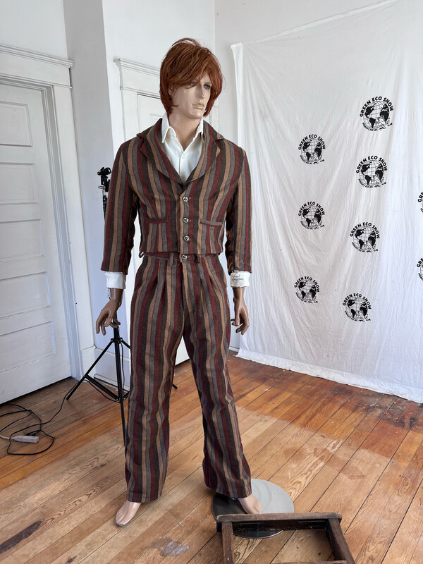 Mens Western Striped Wool Suit 40 Hermans