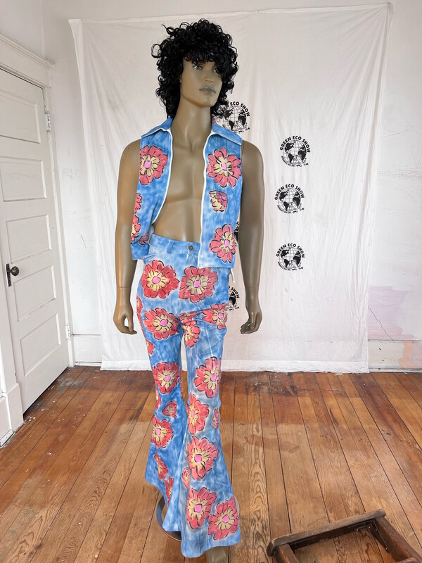 Mens Suit Vest And Pants Bells Flowers Hermans