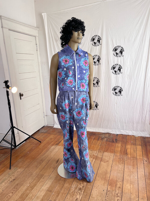 Mens flowered vest Suit Bells 42 Hermans