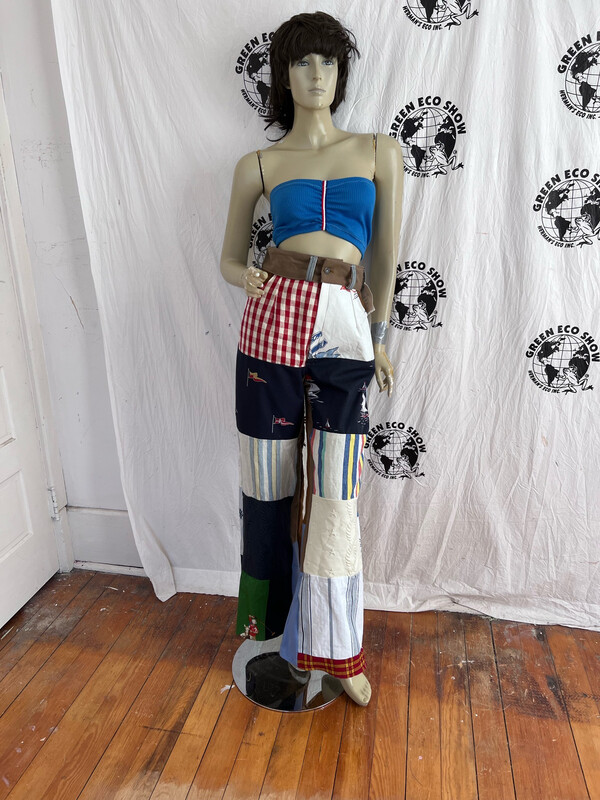Womens Patchwork Pants Nautical Med Hermans