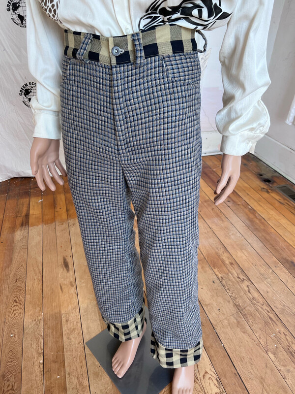 Mens Wool Pants S Plaid Hermans 30”