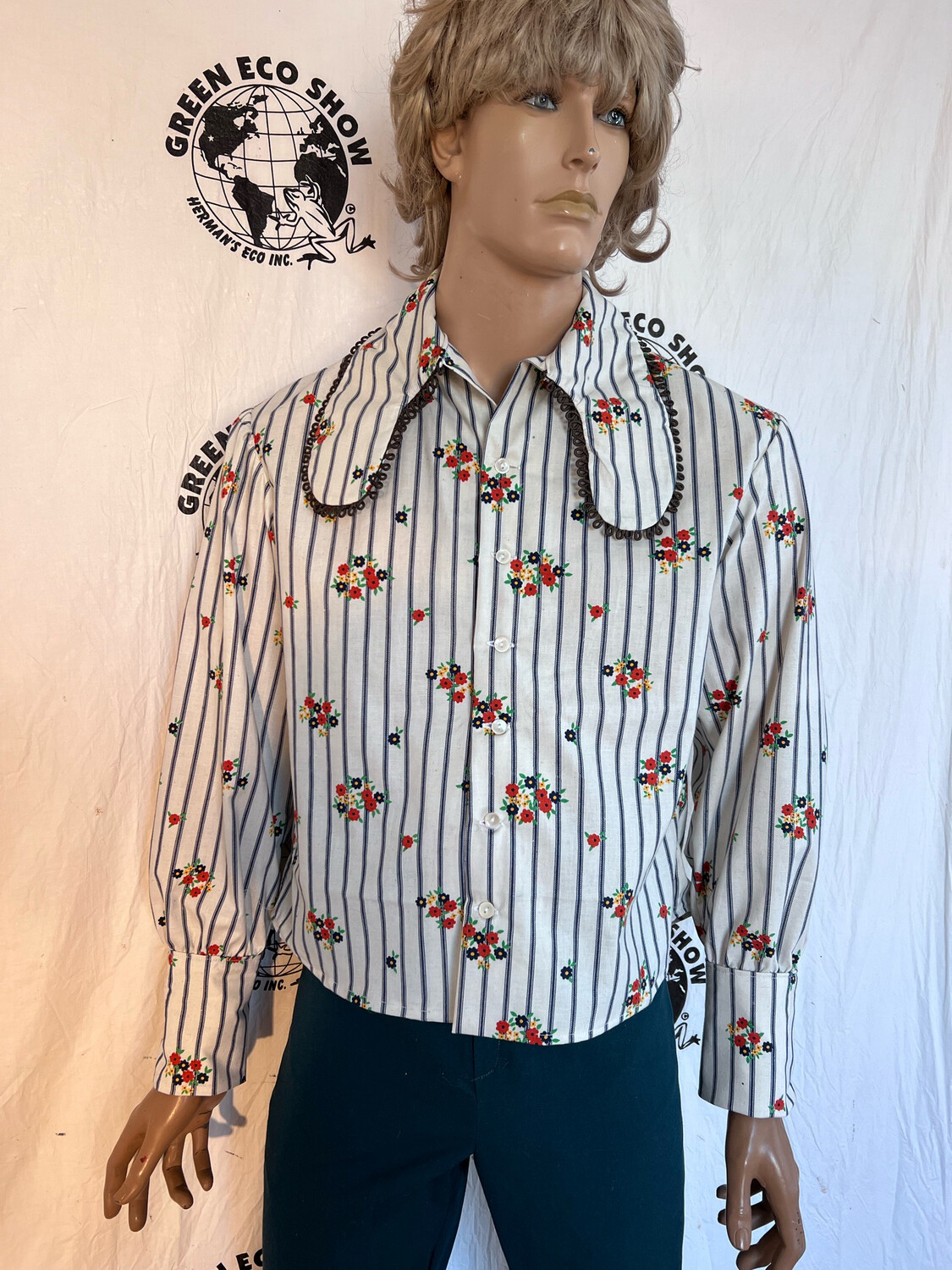 Mens Big Collar Puffy Sleeves Shirt Hermans Eco