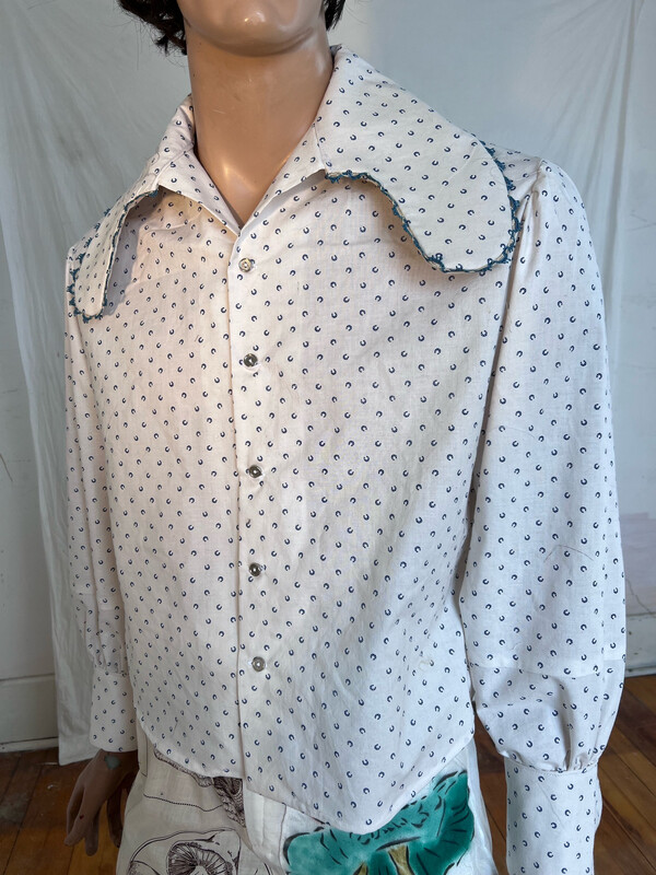 Mens Big Collar Shirt Horseshoes Hermans L