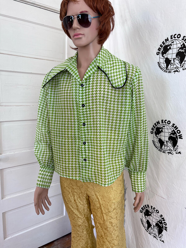 Anna Herman Mens Shirt Big Collar L