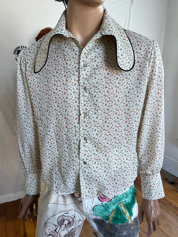 Anna Herman big collar Mens Shirt L USA