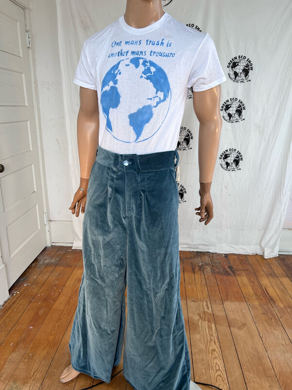 Mens Velvet High Waisted Bell Bottom Pants Anna Herman