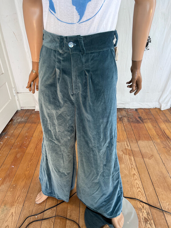 Mens Velvet High Waisted Bell Bottom Pants Anna Herman
