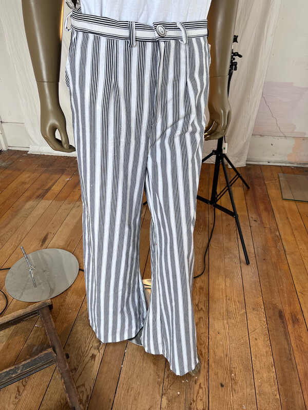 Mens Striped High Waisted Bells Pants Herman