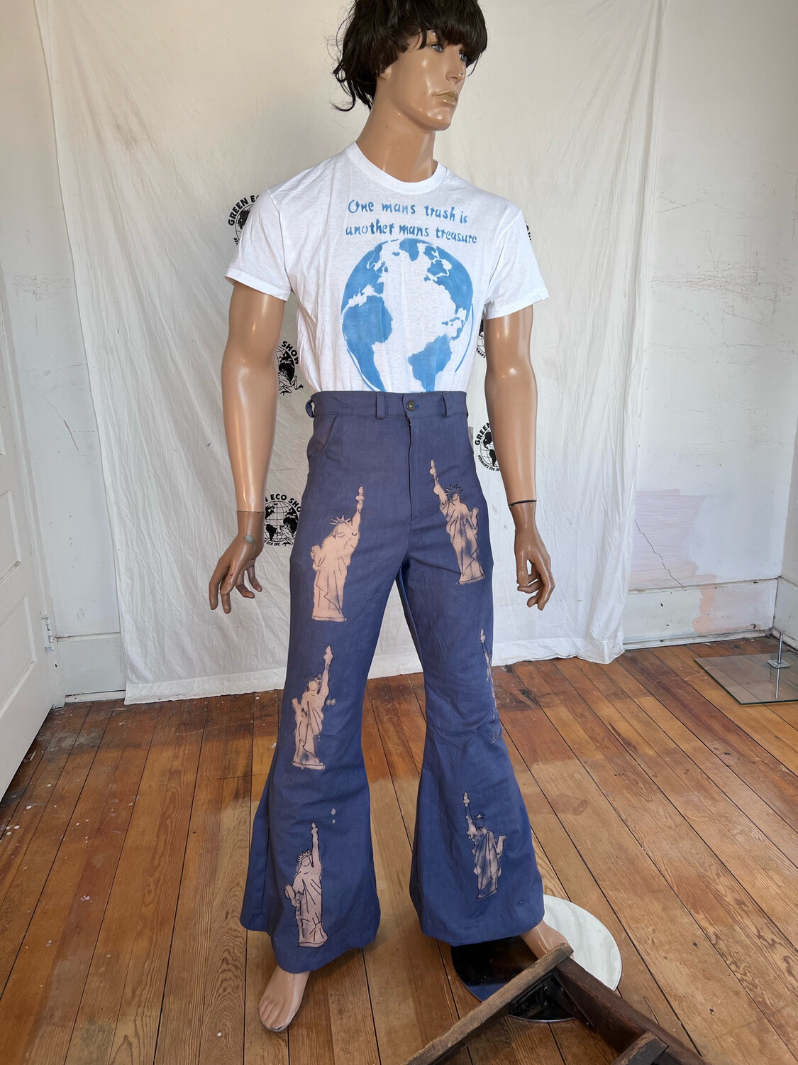 Statue Of Liberty Mens pants Bells By Anna Herman