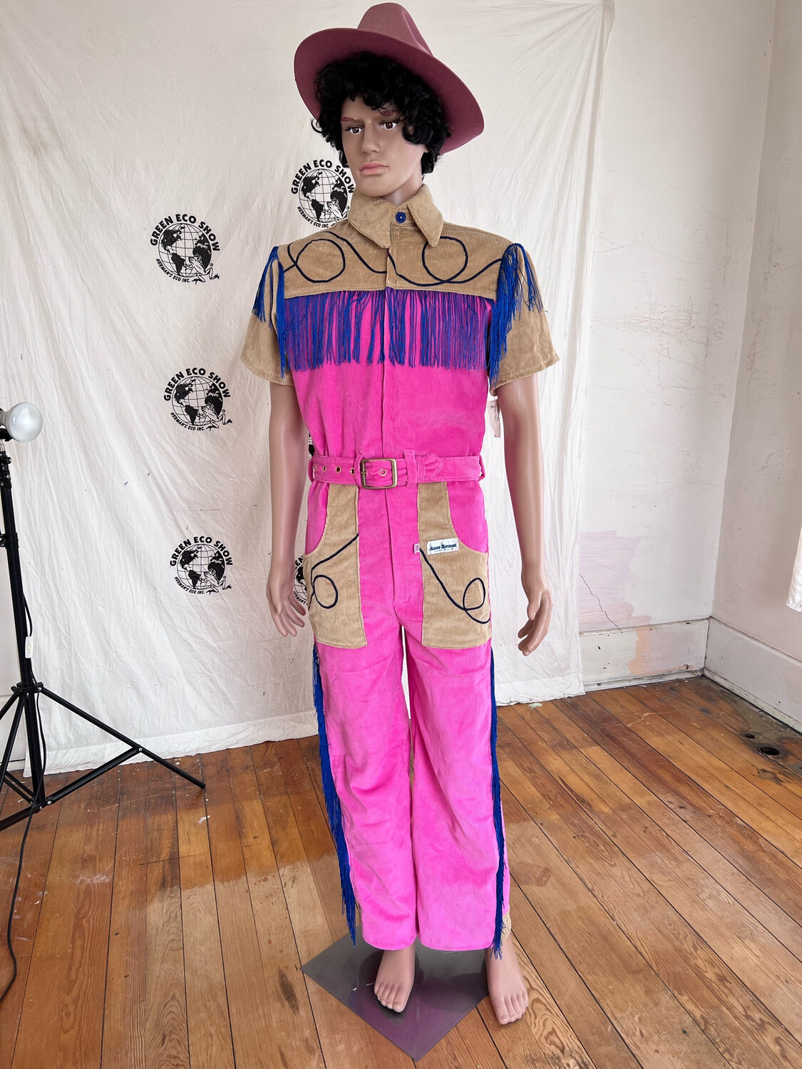 Mens Western Cowboy Pink Jumpsuit S Anna Herman