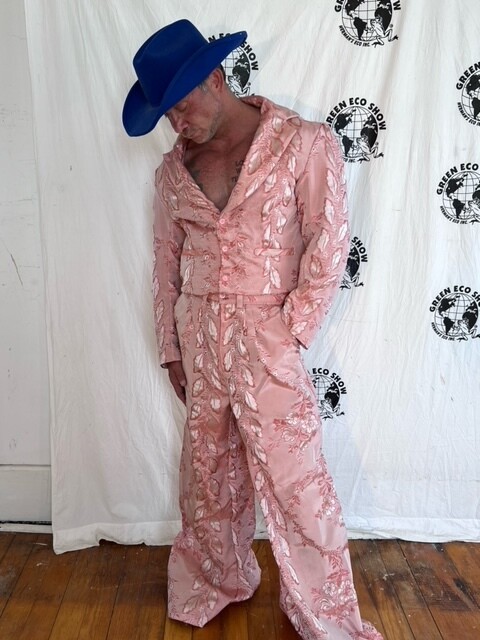 Mens Western Suit 42 Pink By Anna Herman Bells USA