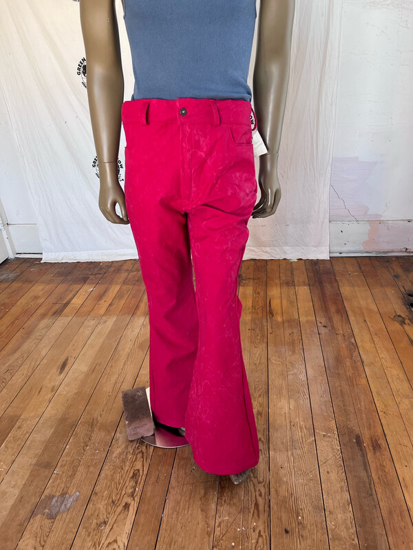 Mens Red Western Bell Jeans 36 Hermans
