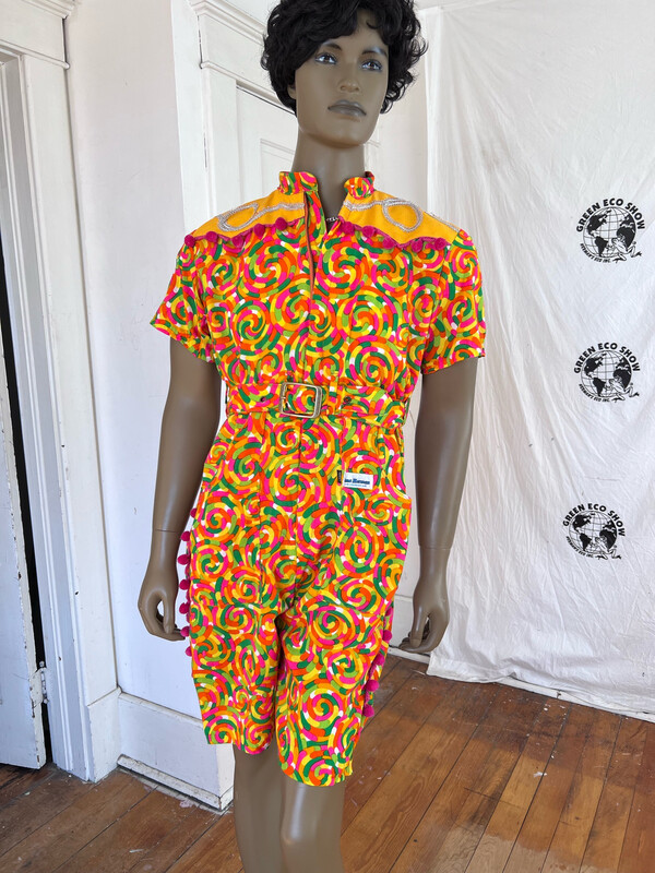 Mens Festival Romper Jumpsuit Bright L