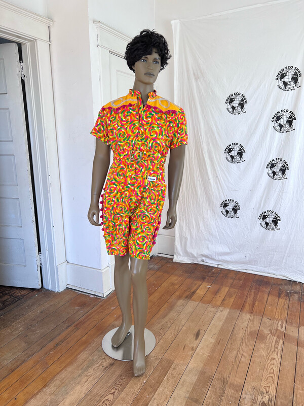 Mens Festival Romper Jumpsuit Bright L