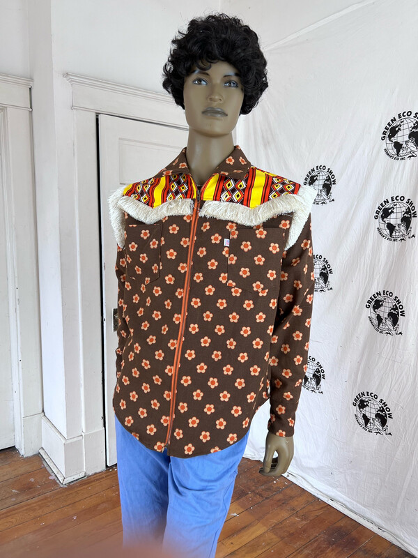 Mens Western Jacket With Fringe L