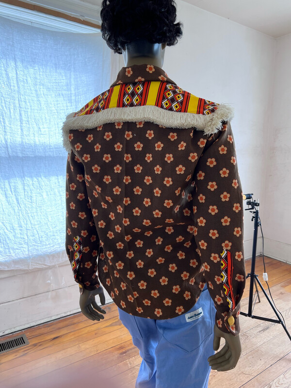 Mens Western Jacket With Fringe L