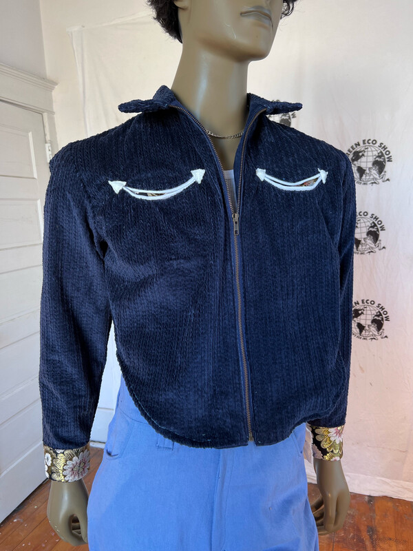 Mens Smiley Face Western Corduroy Jacket Med Hermans