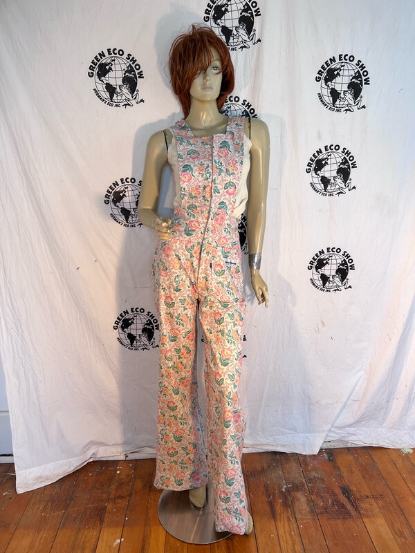 Womens Bibs Jumpsuit S Flower Anna Herman