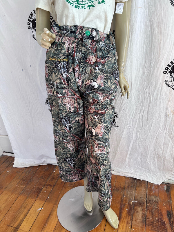 Womens Endangered Species L 32 Pants Tiger Monkeys To an
