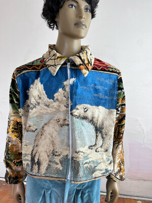 The Bear Velvet tapestry Jacket L