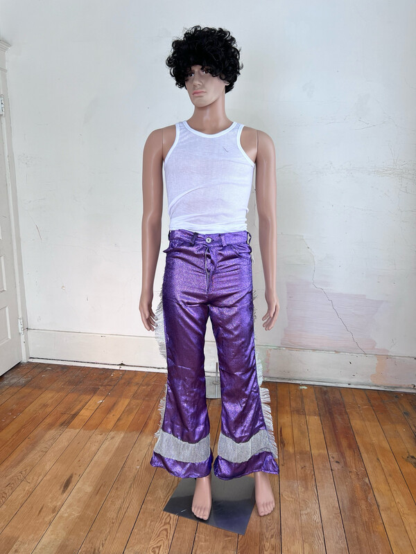 Purple Lamee Silver Fringe Bells By Anna Herman Sz 30”