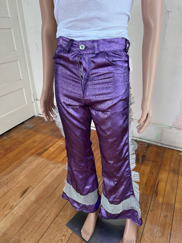 Purple Lamee Silver Fringe Bells By Anna Herman Sz 30”