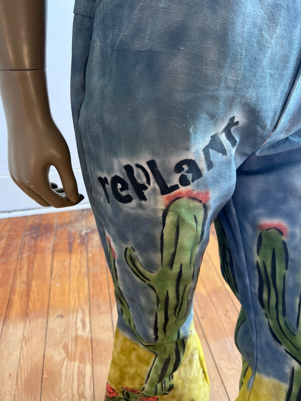 Replant Cactus Bell Bottom Pants By Anna Herman 36