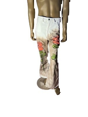 Mens Rose Pants With Rhinestones By Herman 33-34