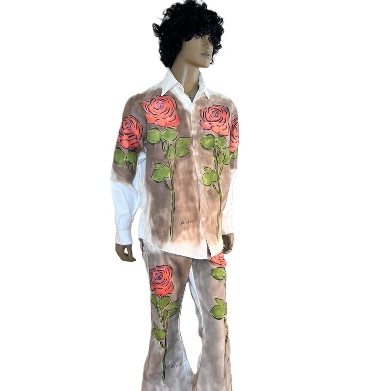 Mens Pants And Shirt Roses 34 Bells XL Shirt By Herman