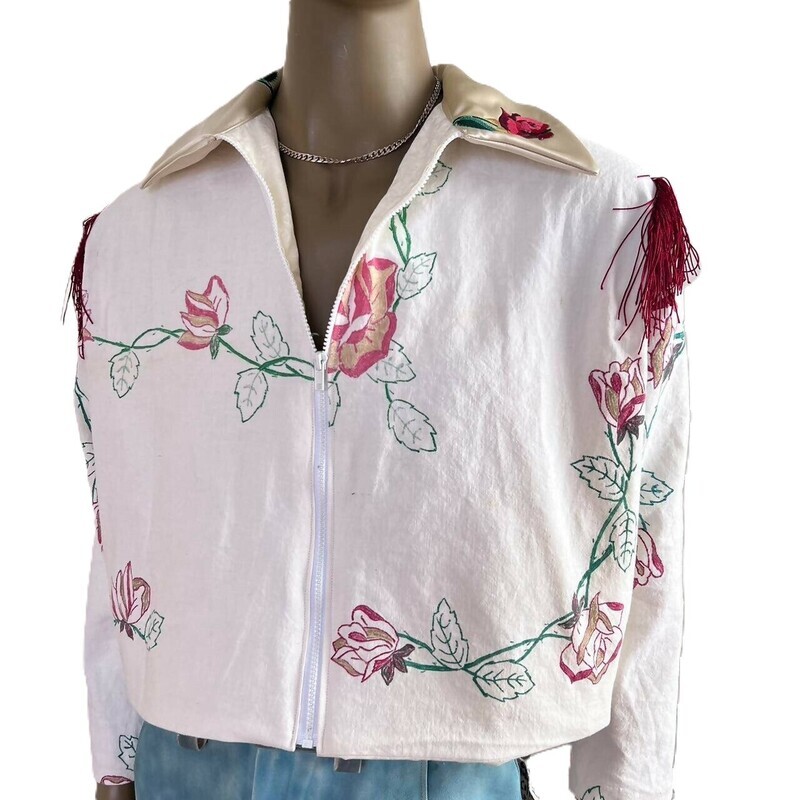 Mens Painted Roses Western Jacket XL
