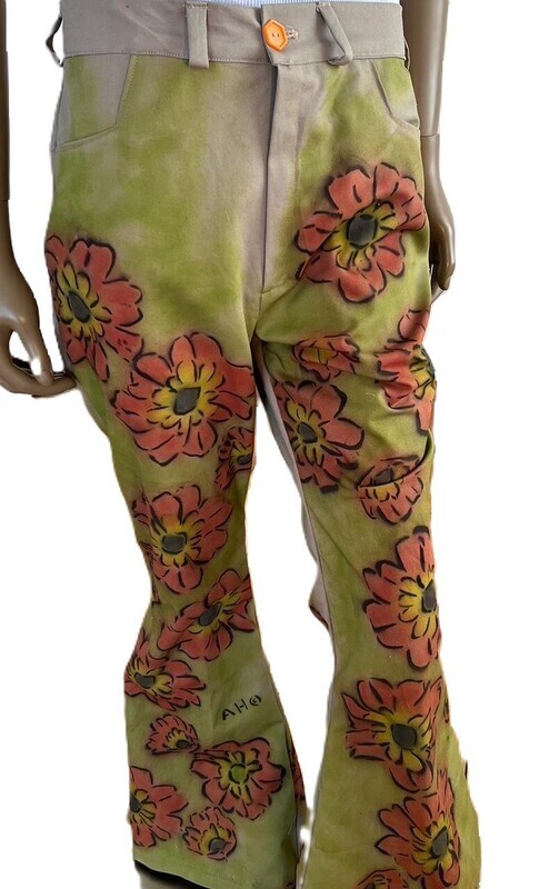 Mens Flower Pants jeans bells 34" by Anna Herman