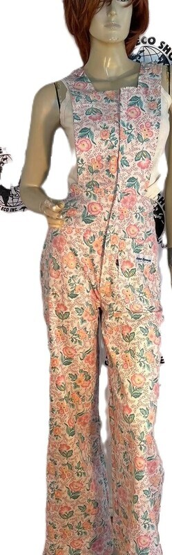 Womens Bibs Jumpsuit S Flower Anna Herman