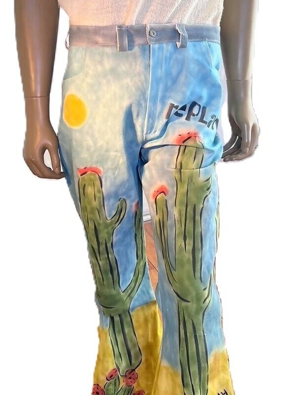 Mens Replant Cactus Jeans Painted Bells