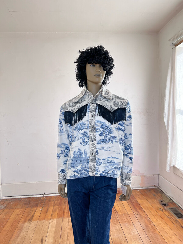 Mens Toile Western shirt L By Herman