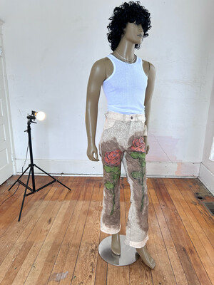 Mens Painted Roses Pant 32” By Anna Herman