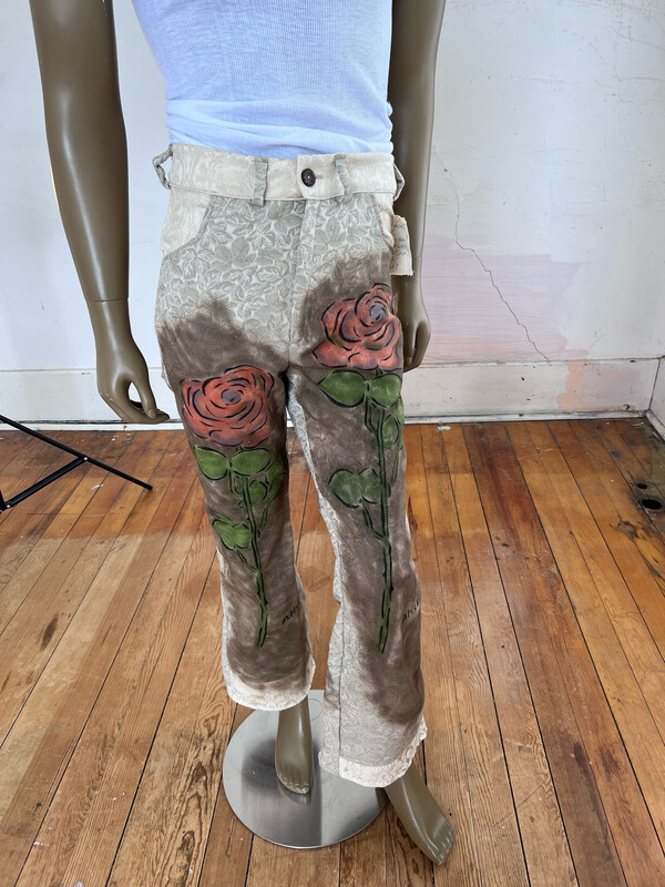 Mens Painted Roses Pant 32” By Anna Herman