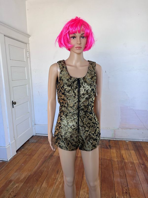Womens Romper S Gold Lamee By Herman