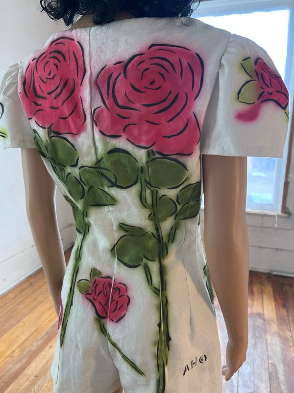 Painted Roses Womens Jumpsuit By Herman USA S