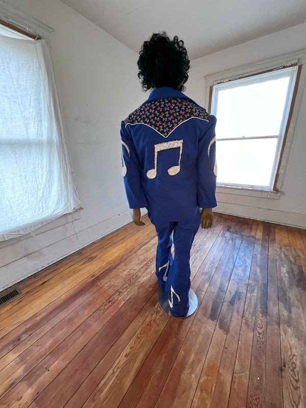 Mens Western Musical Note Suit 42 By Herman Embroidered