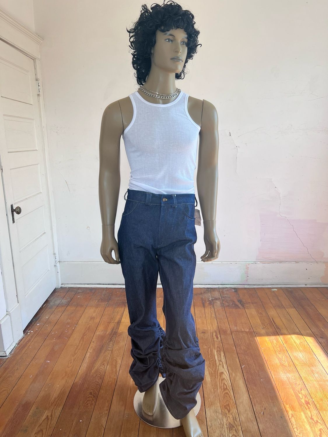 Buckle Back Slouche Jeans Pants 34”