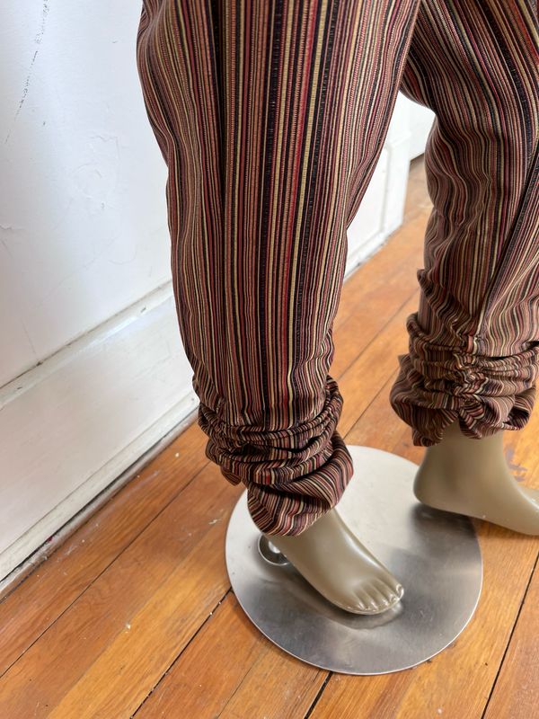 Striped Slouche Pants  32 X Adjustable By A Herman