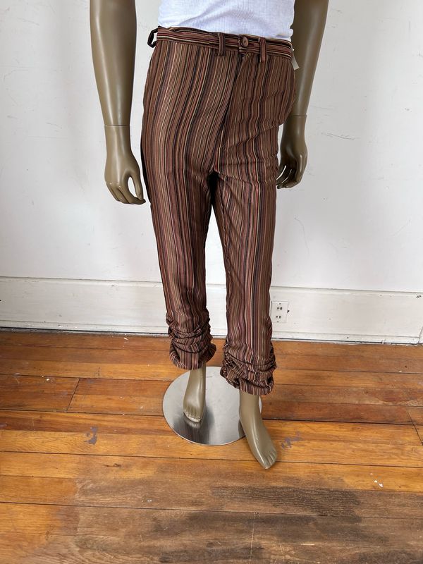 Striped Slouche Pants  32 X Adjustable By A Herman