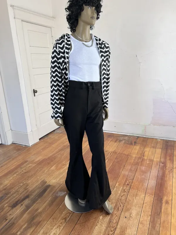 Black Denim bell Botton Jeans high waisted by Anna Herman USA