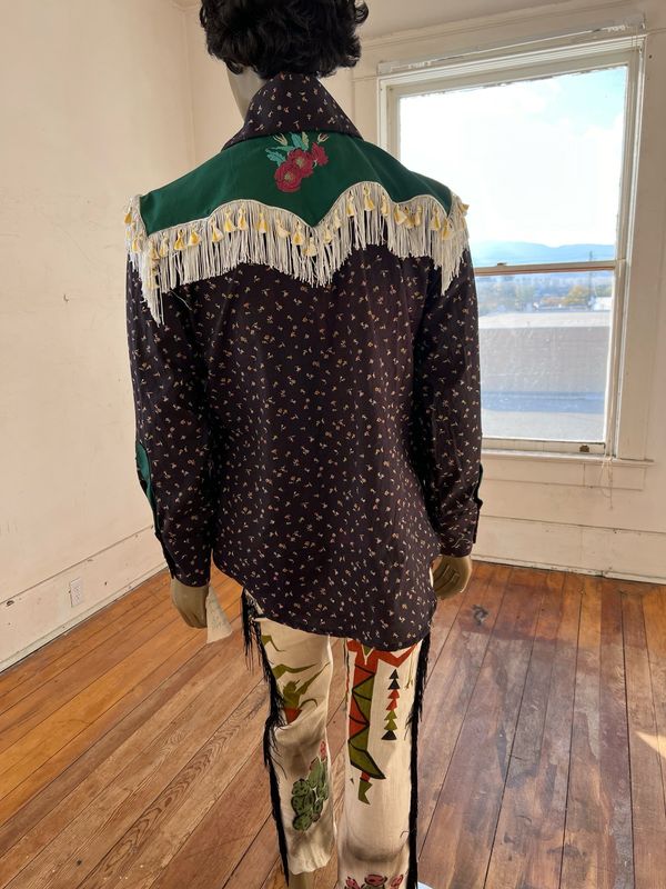 Cowboy Shirt Fringe Embroidery Snaps XL