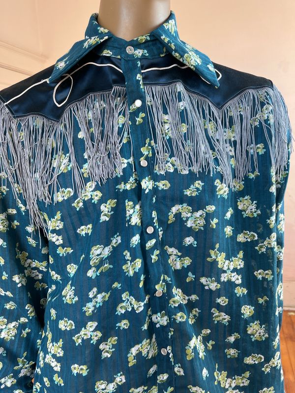 Men’s Cowboy Shirt Western Fringe XL  Anna Herman