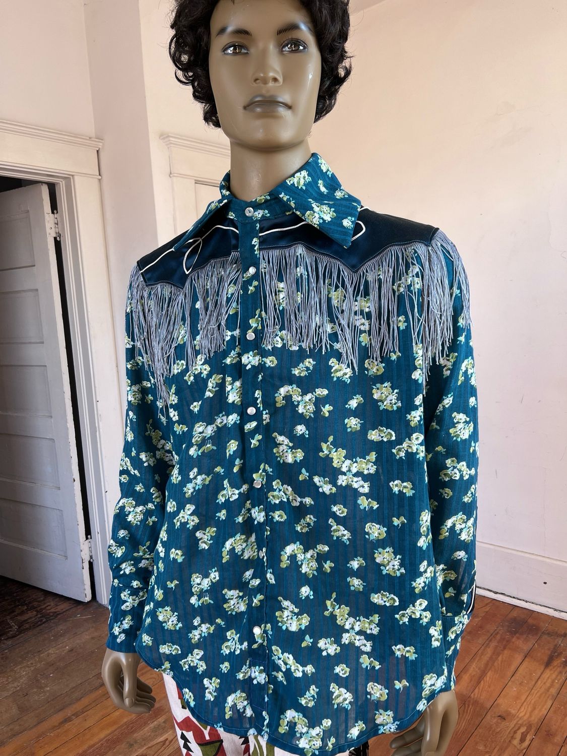 Men’s Cowboy Shirt Western Fringe XL  Anna Herman