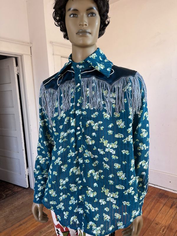Men’s Cowboy Shirt Western Fringe XL  Anna Herman