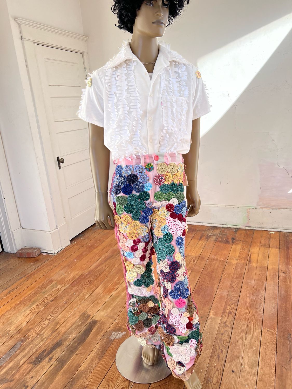 Matching Set Donut Slouche pants White Tab Shirt By A Herman USA