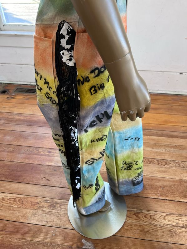 Men’s Airbrushed Grafitti striped Canvas Jeans 36-37